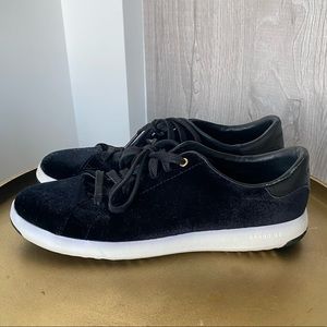 Cole Haan GrandPro Sneaker in Black Velvet, size 8